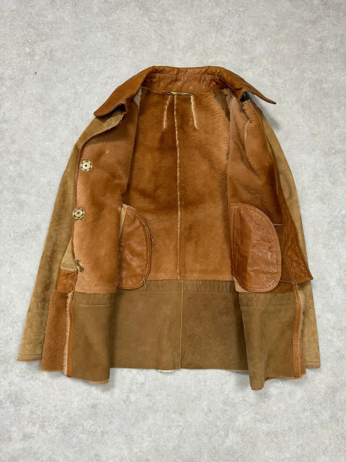 2000s Dolce & Gabbana Beige & Brown Hybrid Fur Leather Jacket mrbXaxK 7