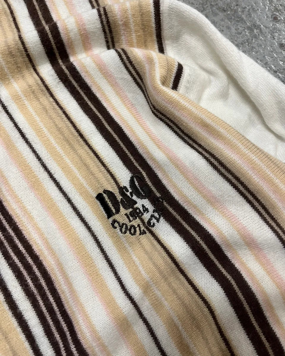 2000s Dolce & Gabbana Beige & White Striped Polo Sweater DAWJkRq 6