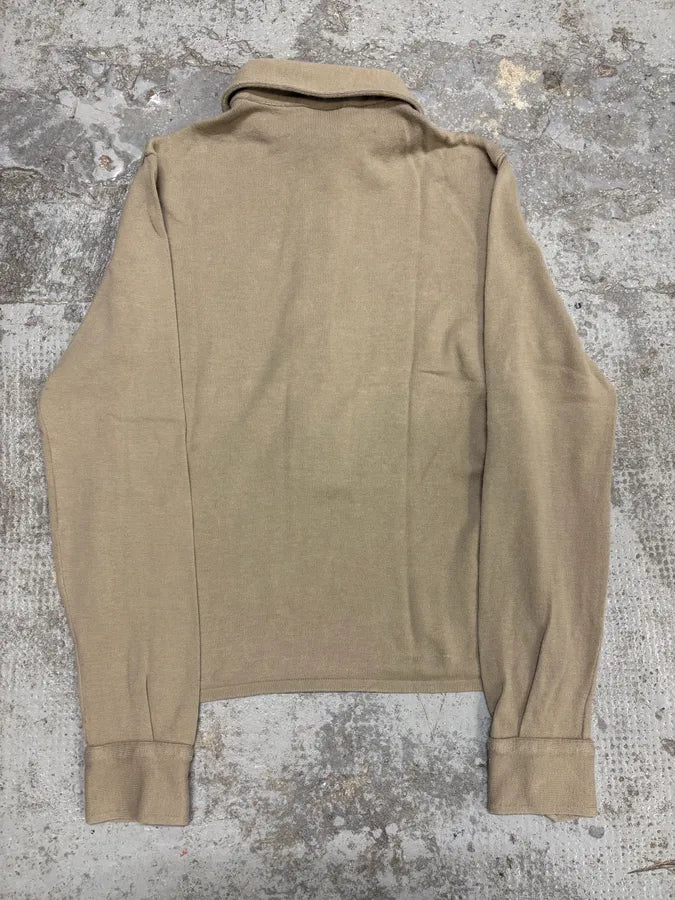 2000s Dolce & Gabbana Beige Buttoned Longsleeves Polo CbEavAi 3