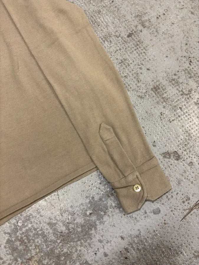 2000s Dolce & Gabbana Beige Buttoned Longsleeves Polo CbEavAi 4