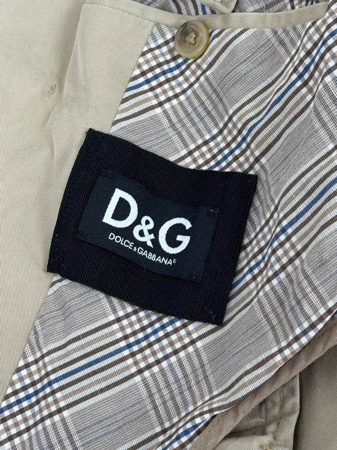 2000s Dolce & Gabbana Beige Buttoned Trench Coat ltCRDKR 11