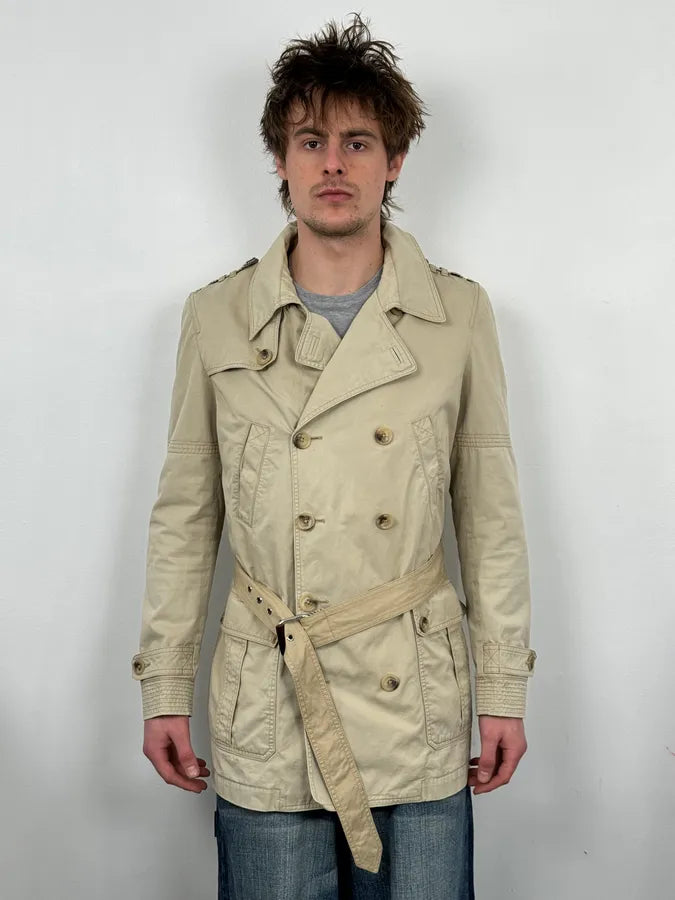 2000s Dolce & Gabbana Beige Buttoned Trench Coat ltCRDKR 0