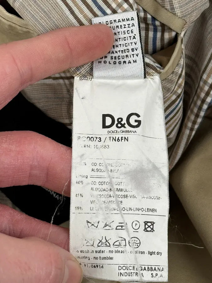 2000s Dolce & Gabbana Beige Buttoned Trench Coat ltCRDKR 13