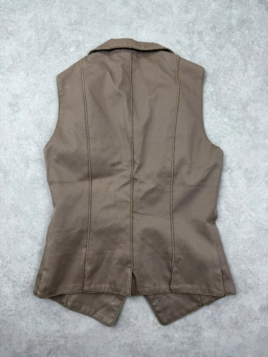 2000s Dolce & Gabbana Beige Buttoned Vest bZCHvYN 5