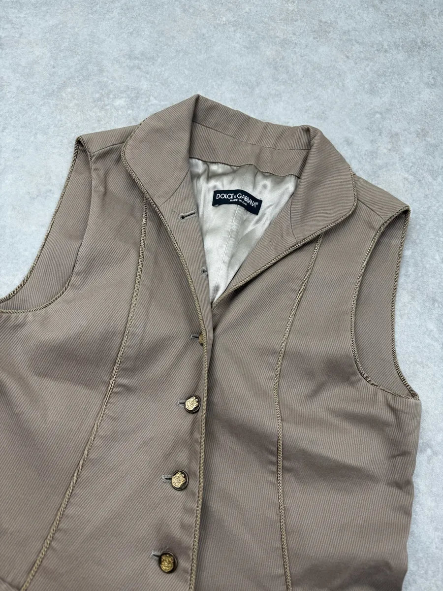2000s Dolce & Gabbana Beige Buttoned Vest bZCHvYN 4