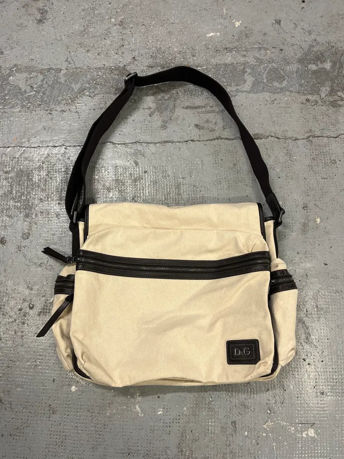 2000s Dolce & Gabbana Beige Canva Cargo Shoulder Bag UfouKwM 0