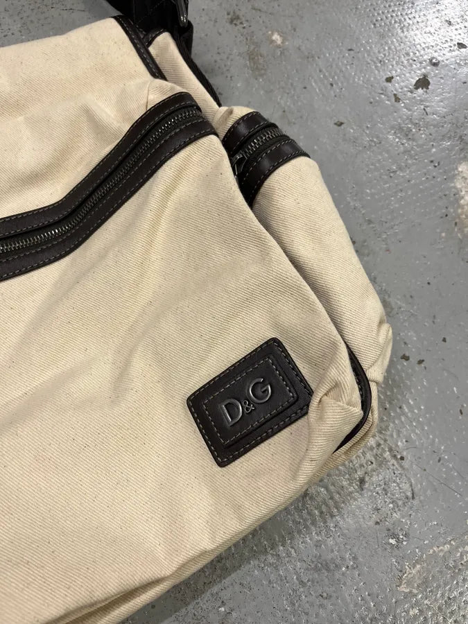 2000s Dolce & Gabbana Beige Canva Cargo Shoulder Bag UfouKwM 3
