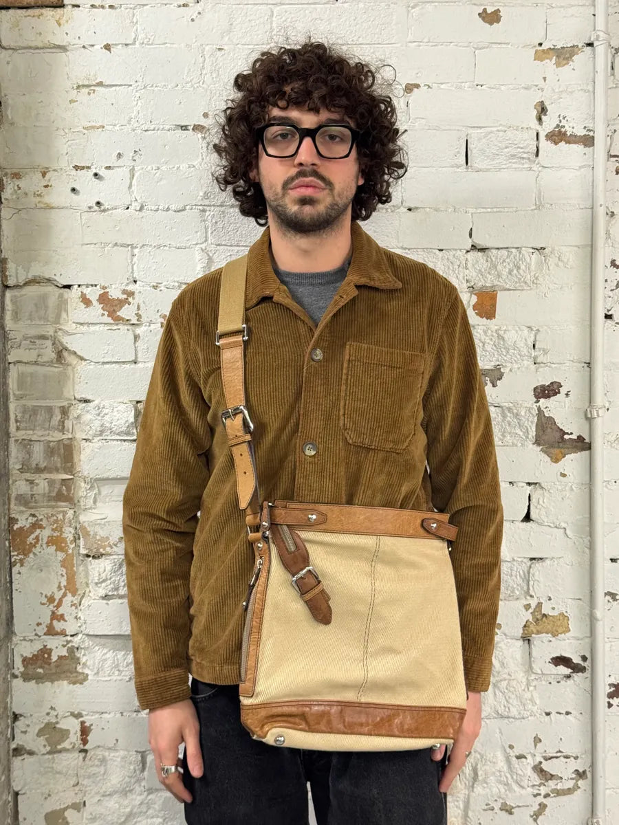 2000s Dolce & Gabbana Beige Canva Leather Shoulder Bag SHorgqk 3