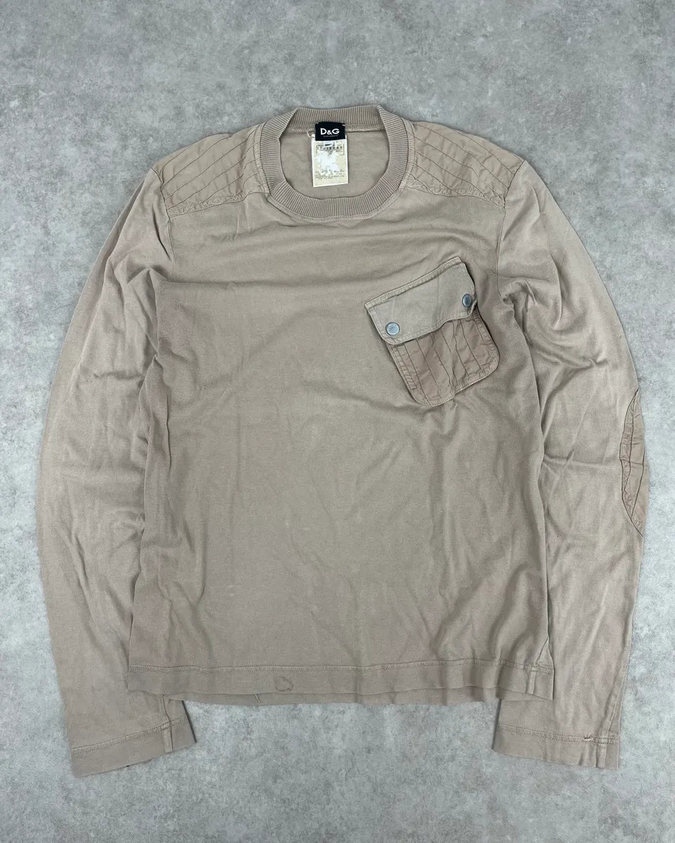 SS2003 Dolce & Gabbana Beige Cargo Military Longsleeve UuQMFyn 0
