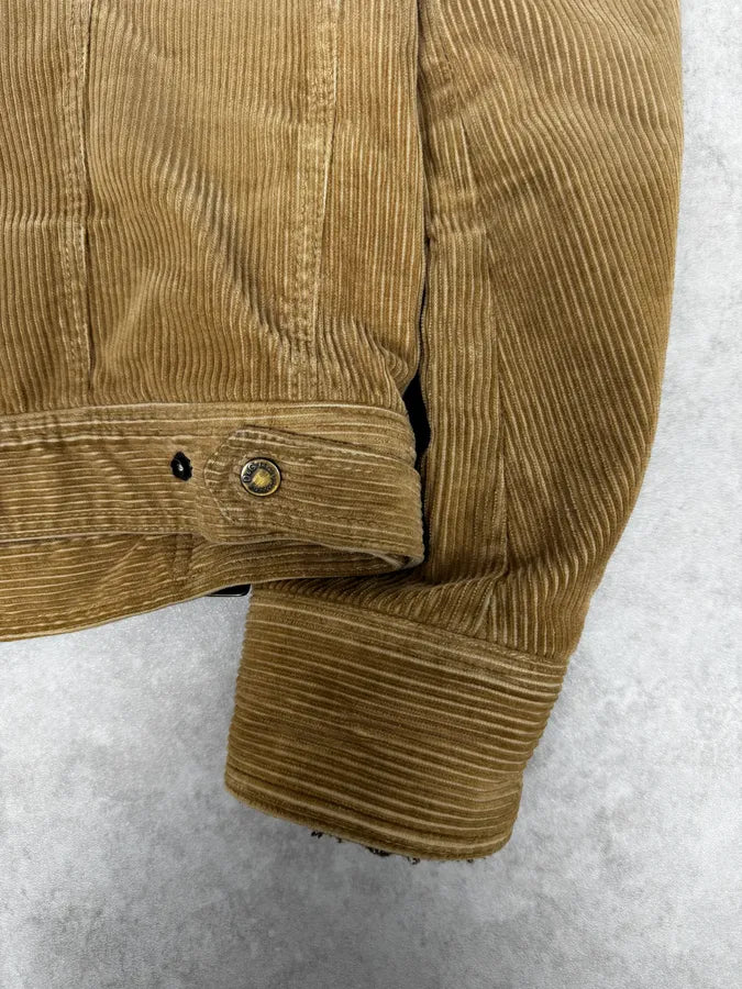 2000s Dolce & Gabbana Beige Corduroy Brown Collar Jacket OnUZRnF 8