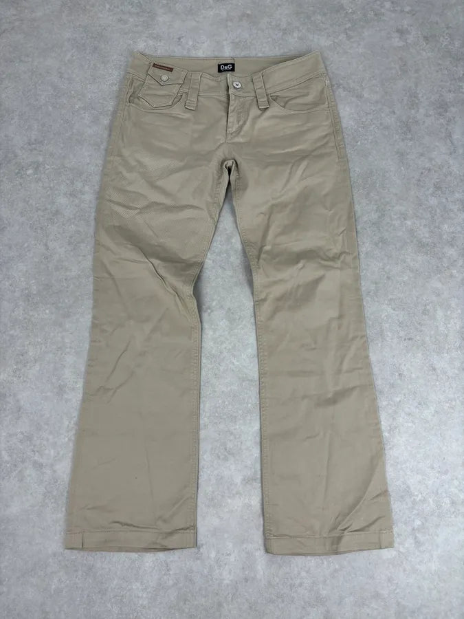 2000s Dolce & Gabbana Beige Cotton Cargo Chinos PpUhWTL 0