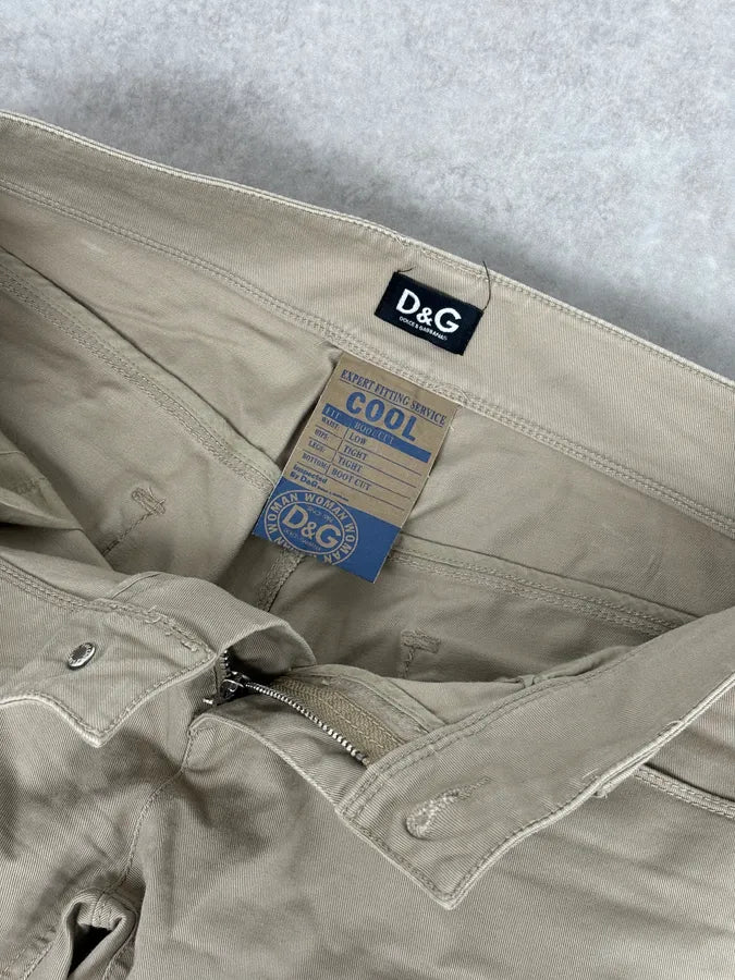 2000s Dolce & Gabbana Beige Cotton Cargo Chinos PpUhWTL 9