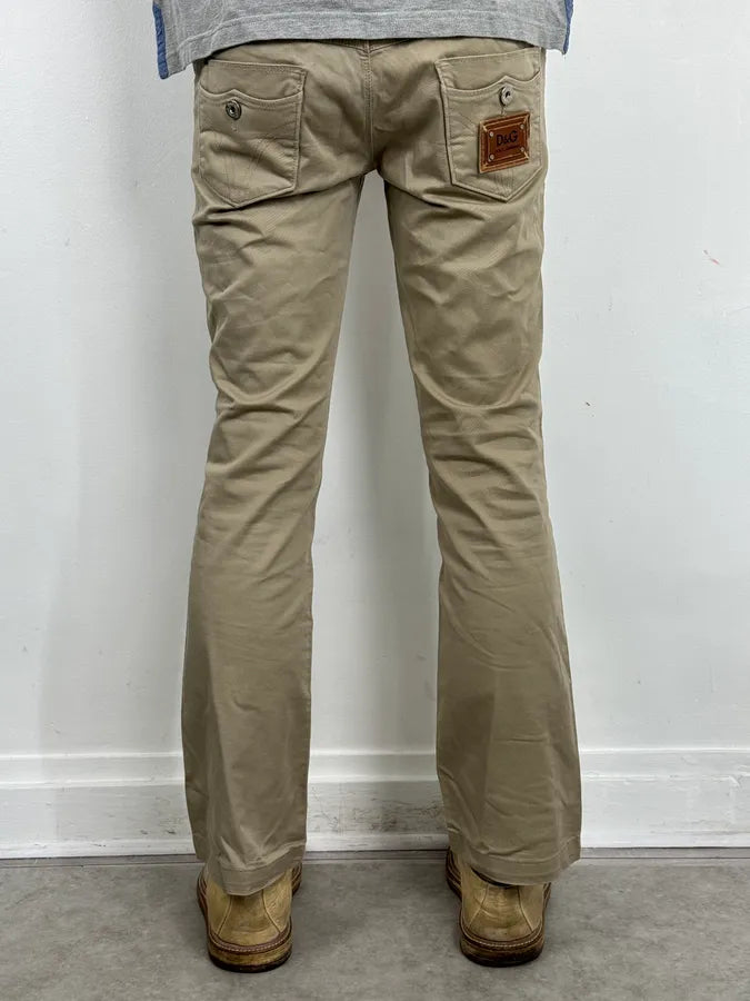 2000s Dolce & Gabbana Beige Cotton Cargo Chinos PpUhWTL 4