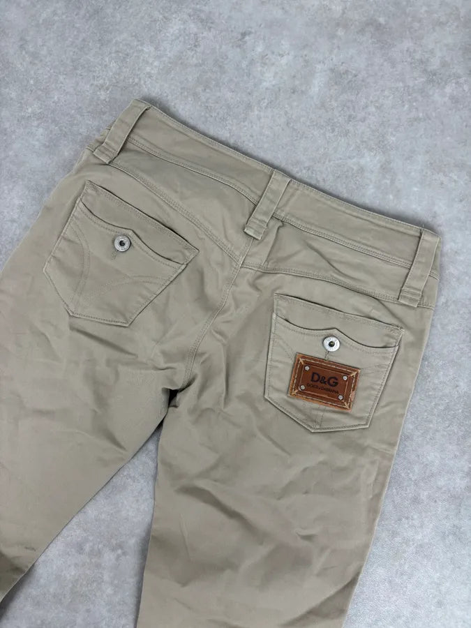 2000s Dolce & Gabbana Beige Cotton Cargo Chinos PpUhWTL 6