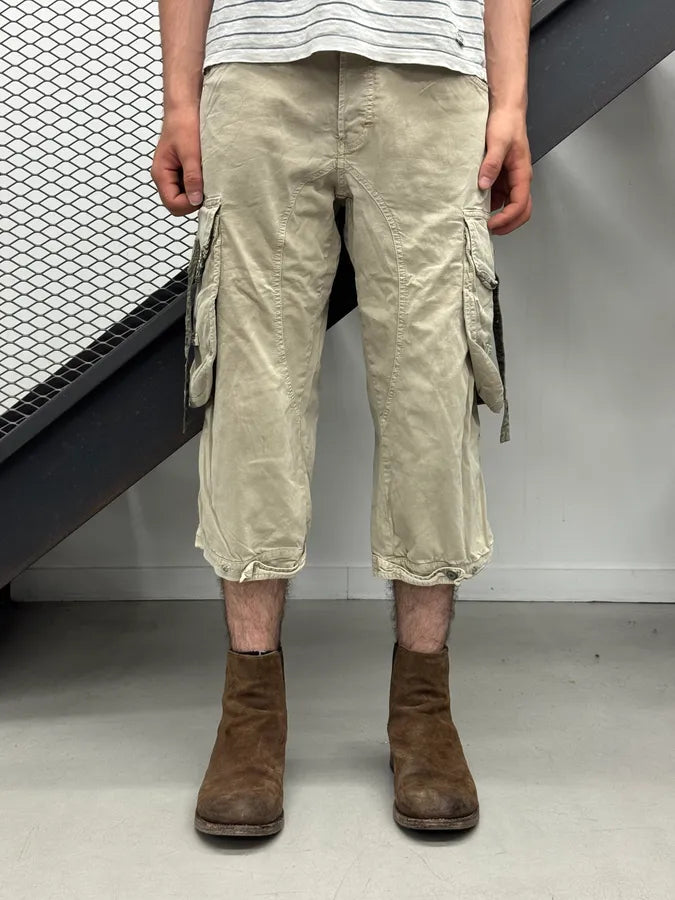 SS2004 Dolce & Gabbana Beige Aviator Parachute Cargo Shorts VCVVeNx 1