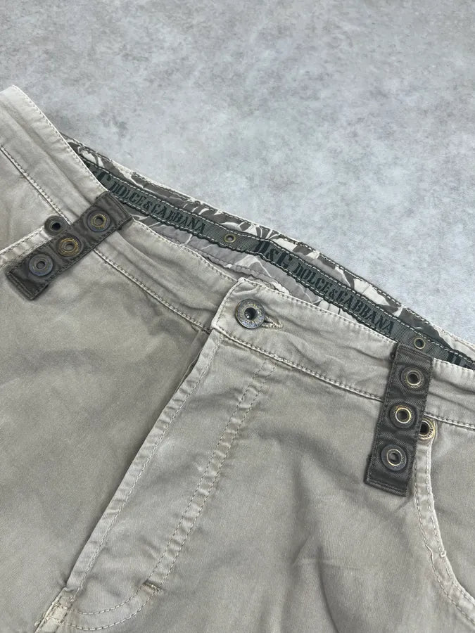 SS2004 Dolce & Gabbana Beige Aviator Parachute Cargo Shorts VCVVeNx 5