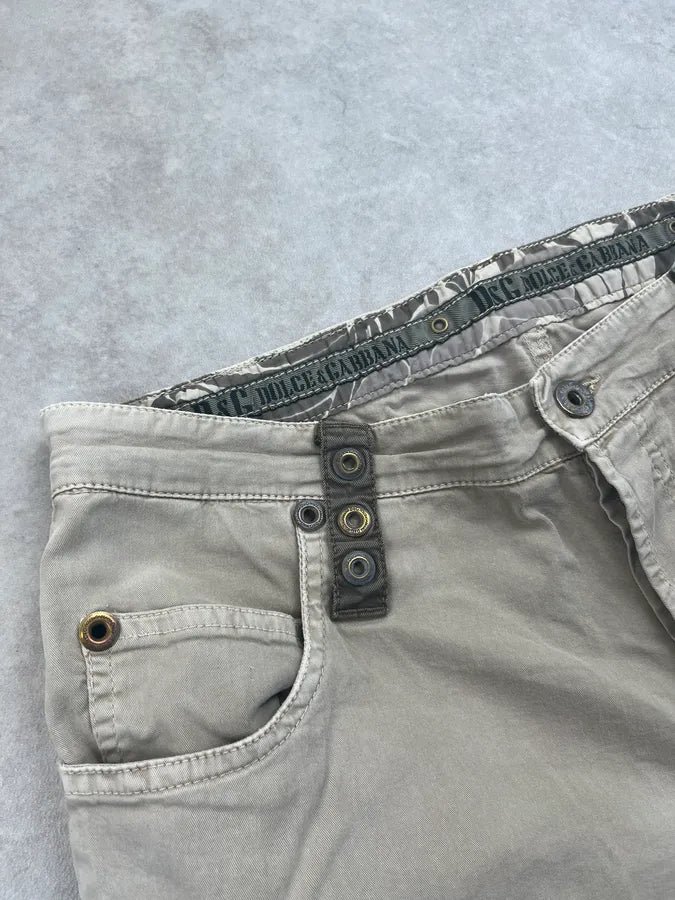 SS2004 Dolce & Gabbana Beige Aviator Parachute Cargo Shorts VCVVeNx 4