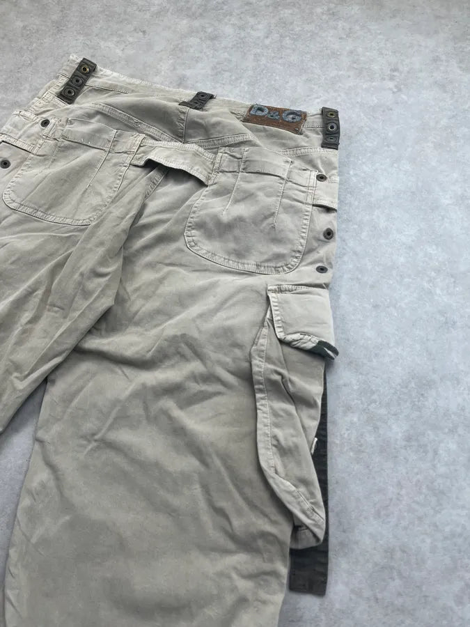 SS2004 Dolce & Gabbana Beige Aviator Parachute Cargo Shorts VCVVeNx 6