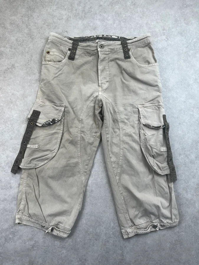 SS2004 Dolce & Gabbana Beige Aviator Parachute Cargo Shorts VCVVeNx 0