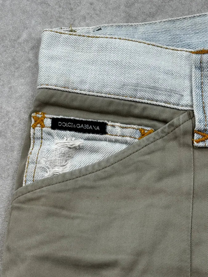 2000s Dolce & Gabbana Beige Denim Waist Chino Pants AVFOzSg 8