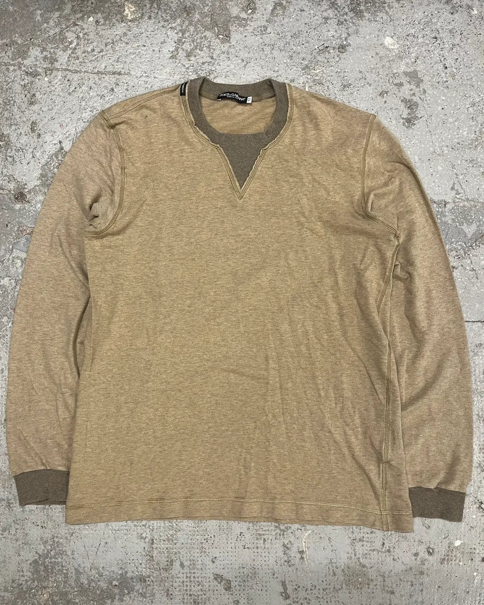 2000s Dolce & Gabbana Beige Distressed Sweater (M/L) ifuXNQE 0