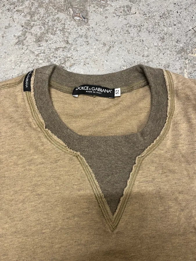 2000s Dolce & Gabbana Beige Distressed Sweater (M/L) ifuXNQE 4