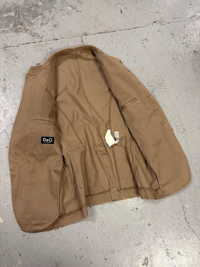 SS2008 Dolce & Gabbana Beige Double-Breasted Officer Napoleon Jacket aWKkMdt 7