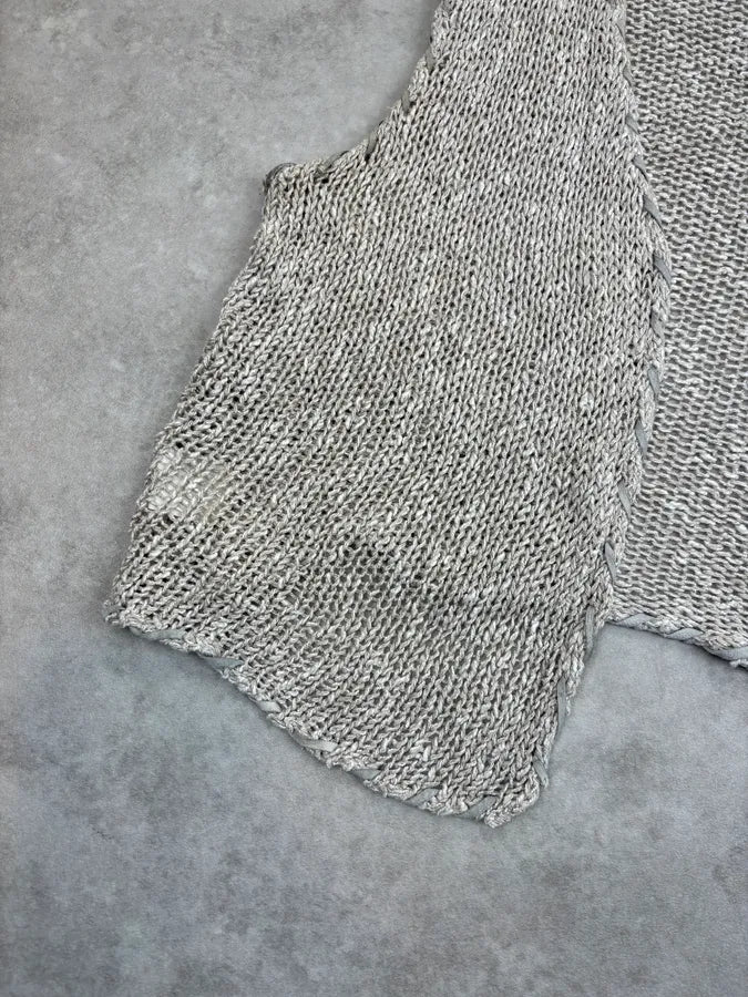 1990s Dolce & Gabbana Beige Fishnet Vest FNPIQgU 7