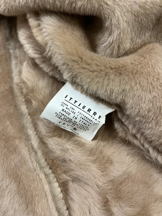 2000s Dolce & Gabbana Beige Fur Collar Camel Leather Jacket FWPsBHH 9
