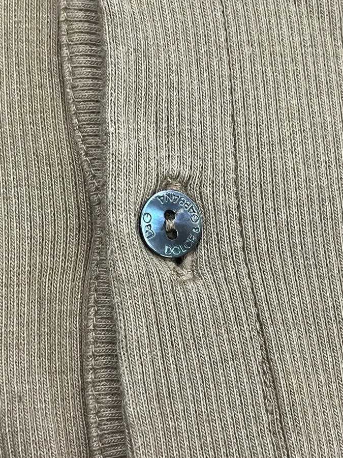 2000s Dolce & Gabbana Beige Henley Longsleeves WahFmkO 6