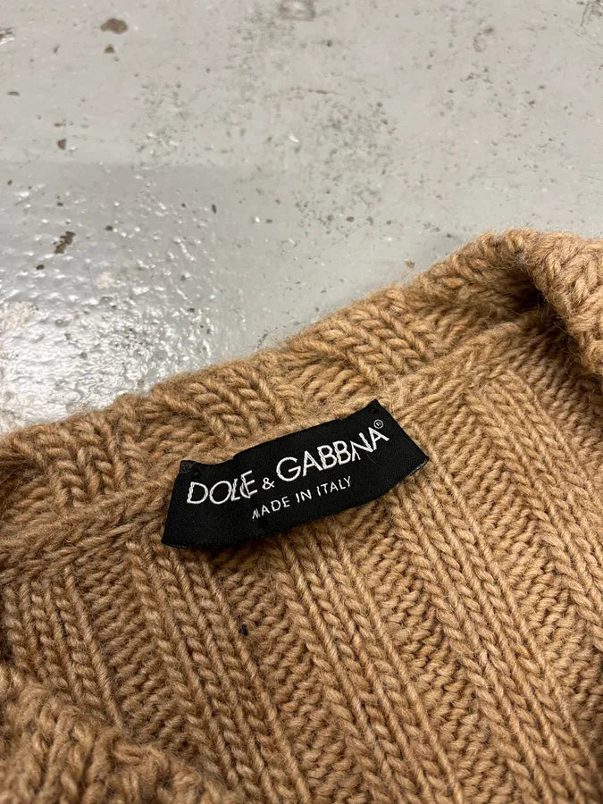 2000s Dolce & Gabbana Beige Houndstooth Sleeveless Sweater LSFvMnX 4