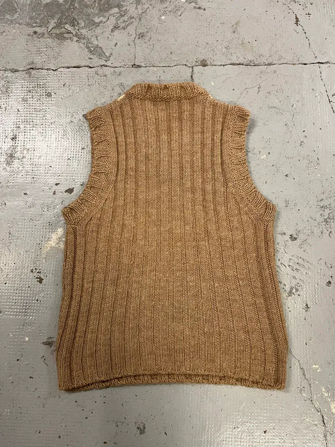 2000s Dolce & Gabbana Beige Houndstooth Sleeveless Sweater LSFvMnX 5