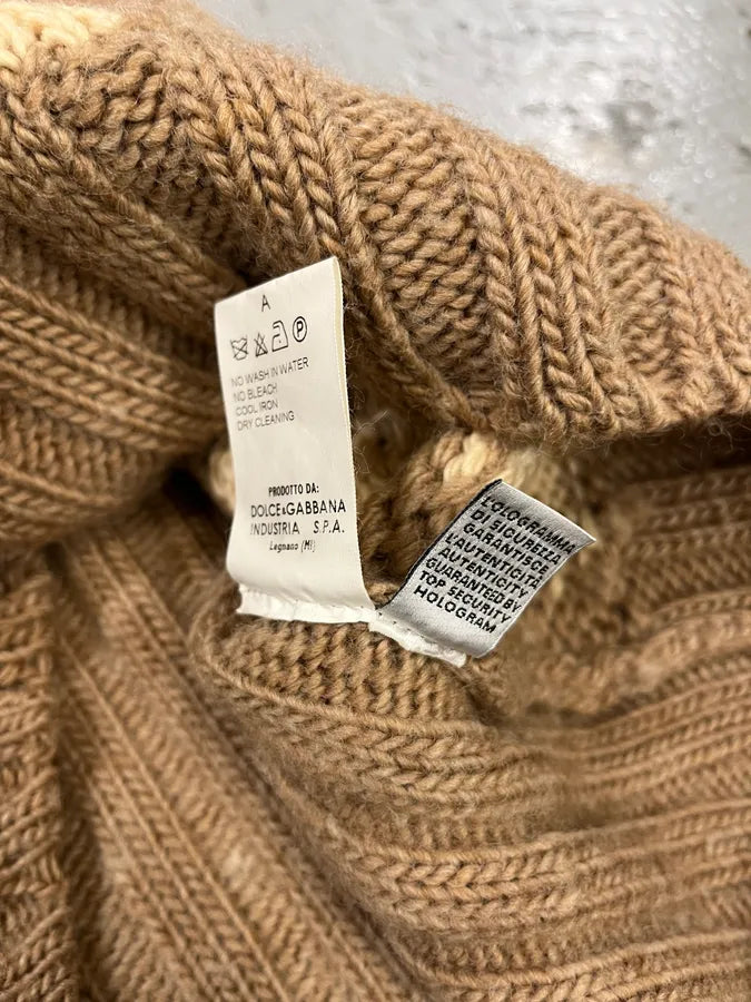 2000s Dolce & Gabbana Beige Houndstooth Sleeveless Sweater LSFvMnX 7