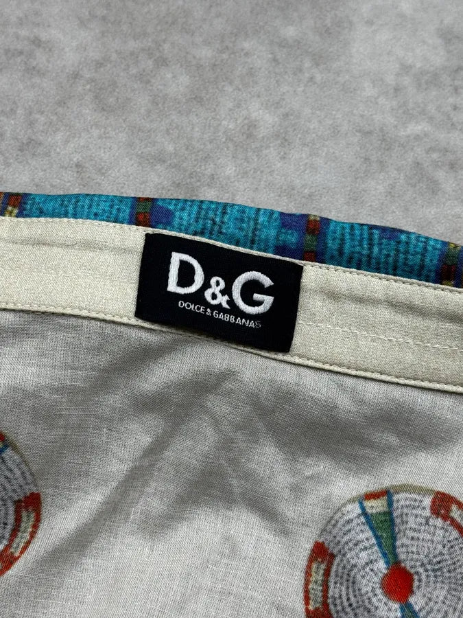 2000s Dolce & Gabbana Beige Iroquois Chief Portrait Shirt pXsnWHV 10