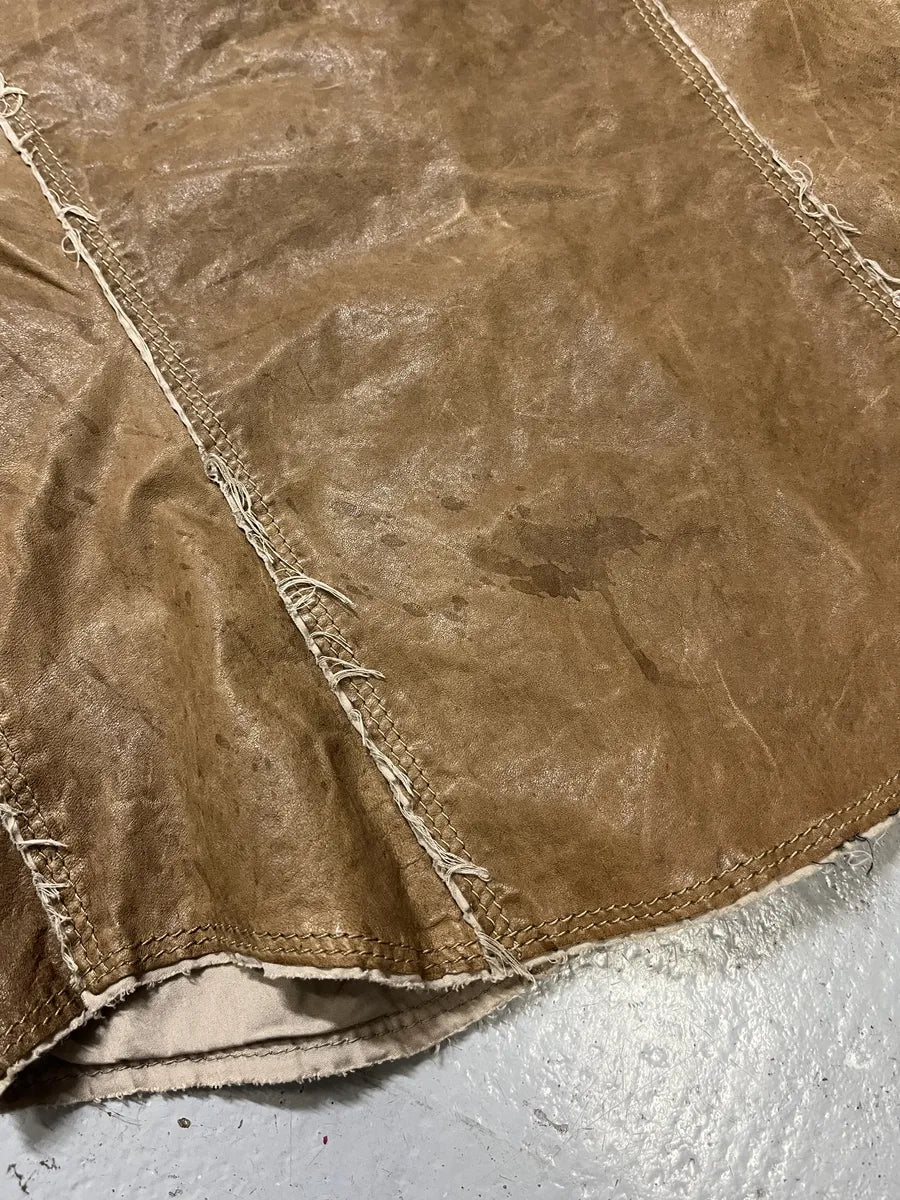 2000s Dolce & Gabbana Beige Leather Shirt Jacket gEkbEeJ 8
