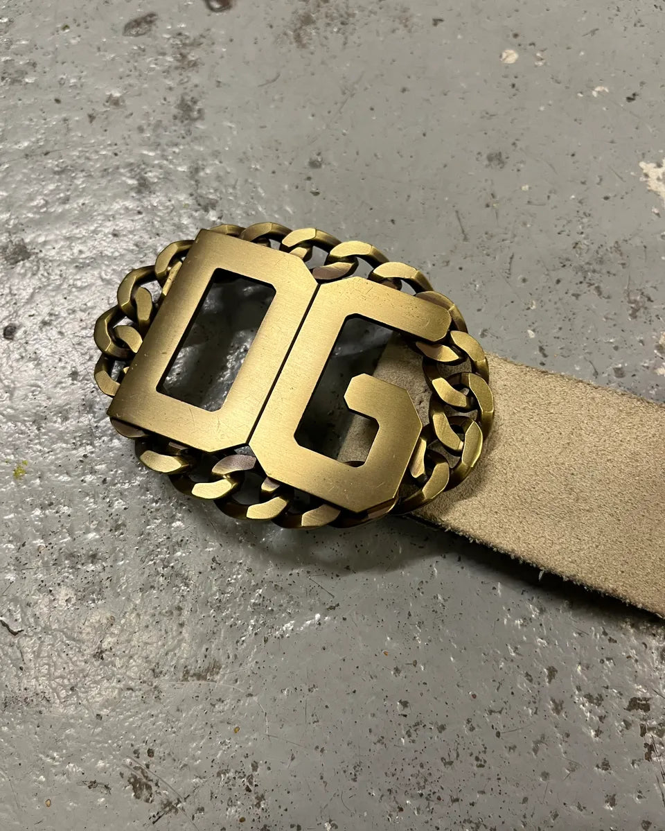 2000s Dolce & Gabbana Beige Leather Studded Belt ECxvEZk 6