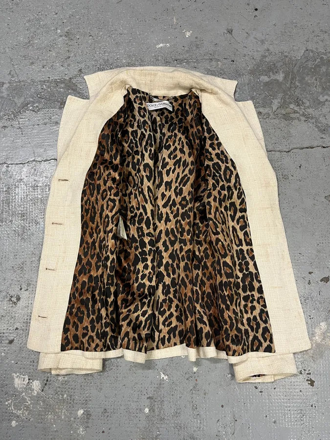 2000s Dolce & Gabbana Beige Linen Blazer Jacket MLIYaSg 6