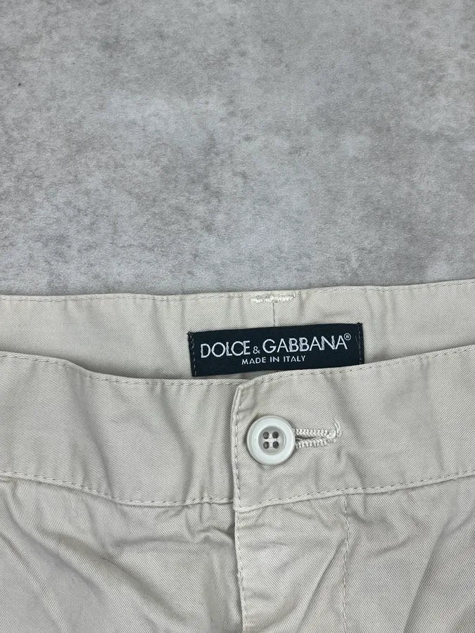 2000s Dolce & Gabbana Beige Multi Pocket Cargo Straight Pants PvyXqLF 8