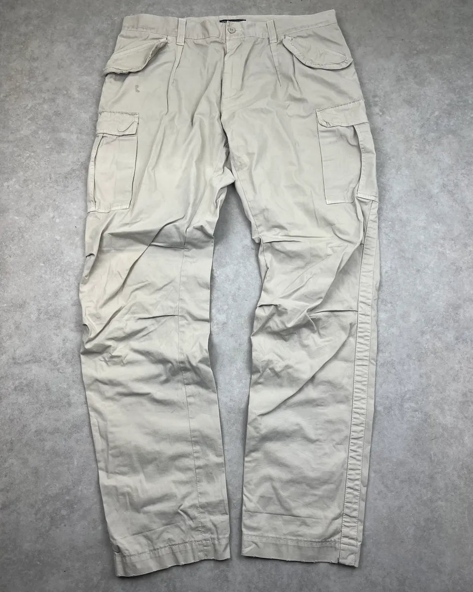 2000s Dolce & Gabbana Beige Multi Pocket Cargo Straight Pants PvyXqLF 0