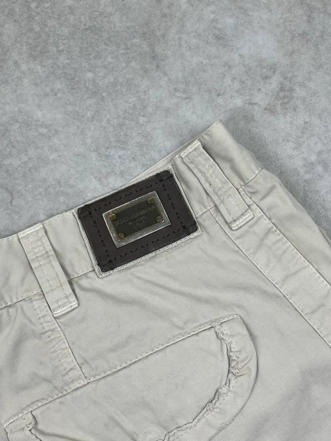 2000s Dolce & Gabbana Beige Multi Pocket Cargo Straight Pants PvyXqLF 9