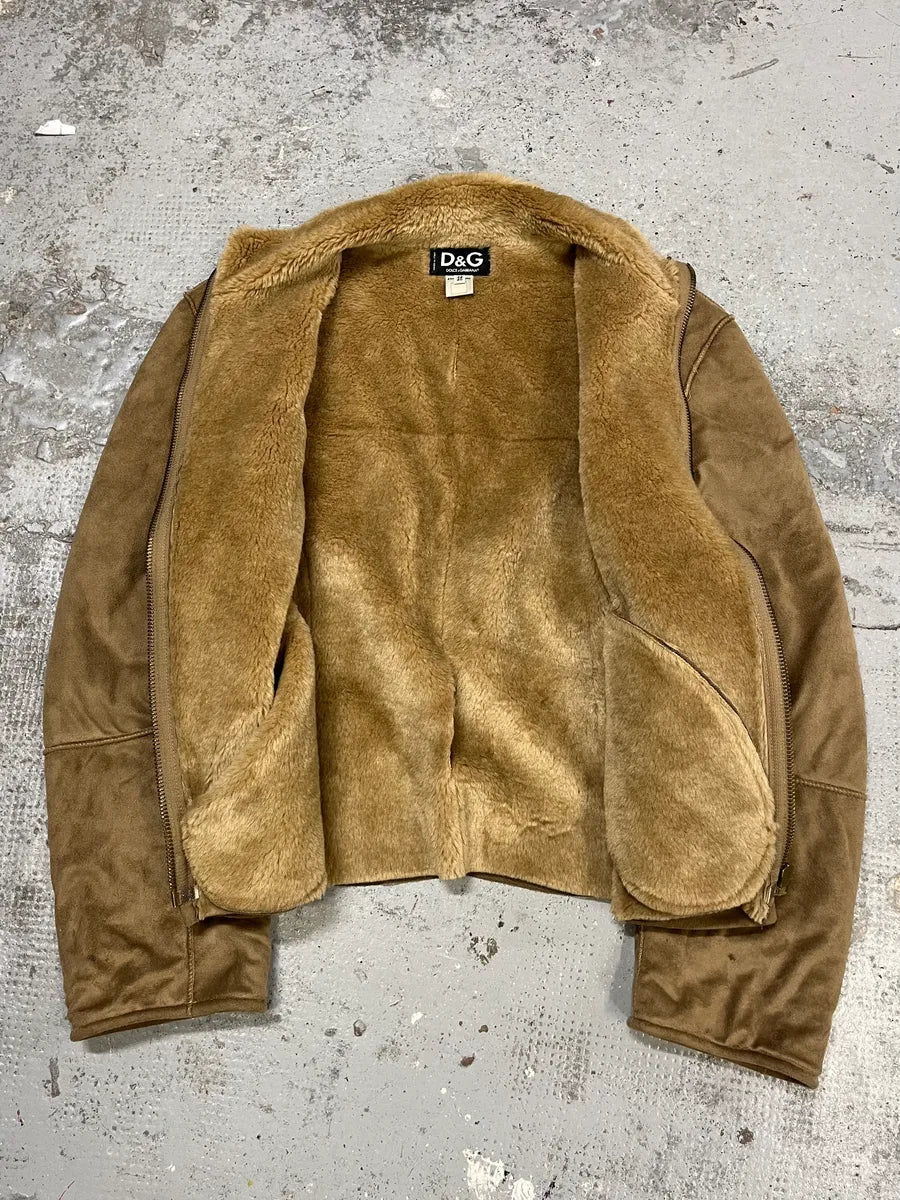 2000s Dolce & Gabbana Beige Shearling Jacket aLItofI 7