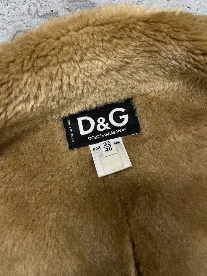 2000s Dolce & Gabbana Beige Shearling Jacket aLItofI 8