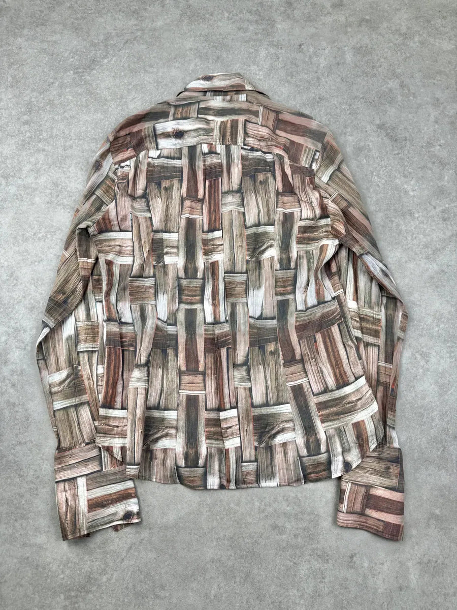 SS2002 Dolce & Gabbana Beige Trompe l’Oeil Framework Shirt mnMgNaD 6