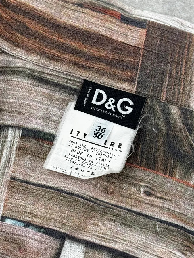 SS2002 Dolce & Gabbana Beige Trompe l’Oeil Framework Shirt mnMgNaD 9