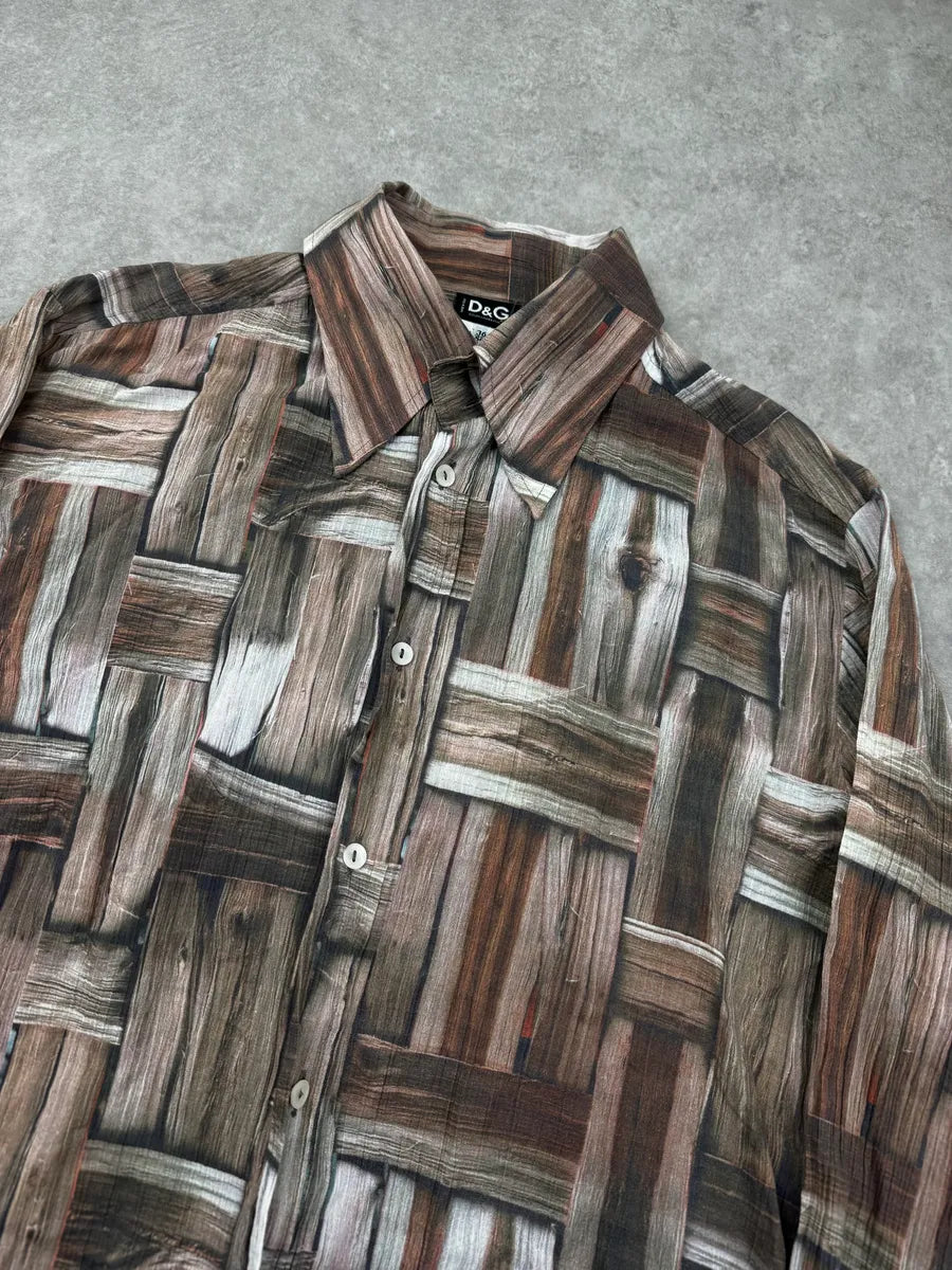 SS2002 Dolce & Gabbana Beige Trompe l’Oeil Framework Shirt mnMgNaD 5