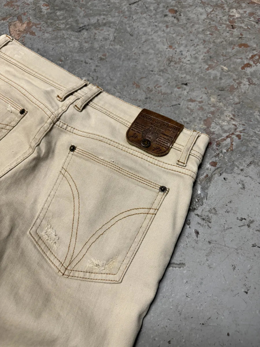 2000s Dolce & Gabbana Beige Slim Distressed Pants gFYrNKk 4