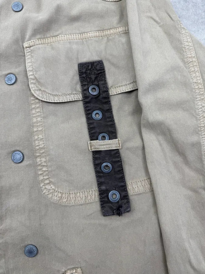 SS2004 Dolce & Gabbana Beige Straps Parachute Cargo Jacket xucdHze 9