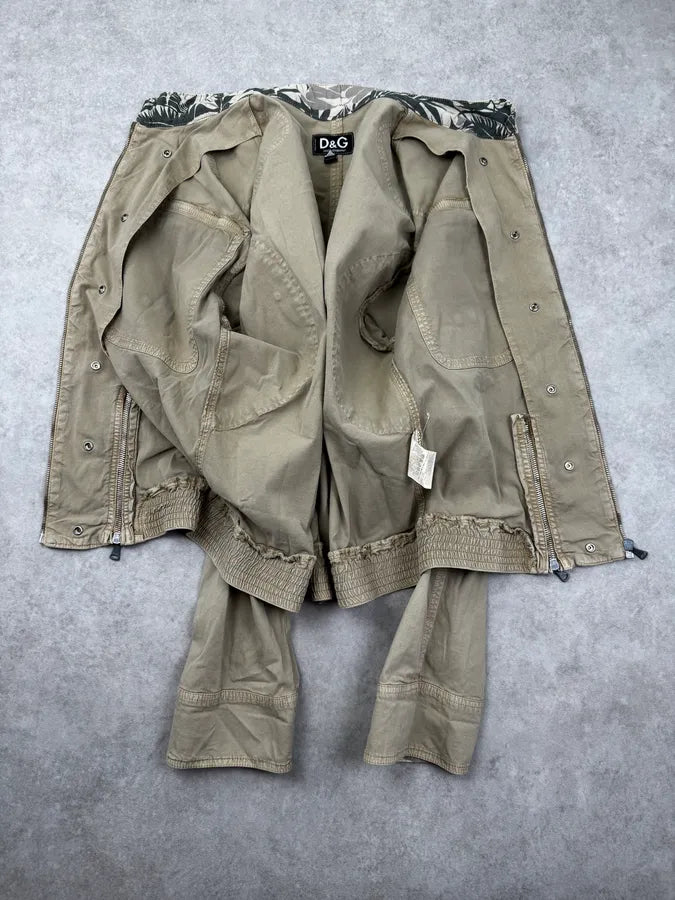 SS2004 Dolce & Gabbana Beige Straps Parachute Cargo Jacket xucdHze 6