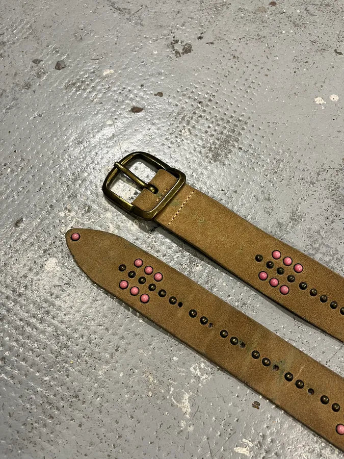 2000s Dolce & Gabbana Beige Suede Leather Studded Belt CbEwxXY 4