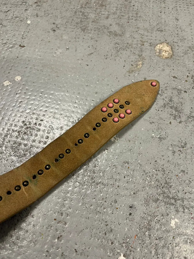 2000s Dolce & Gabbana Beige Suede Leather Studded Belt CbEwxXY 6